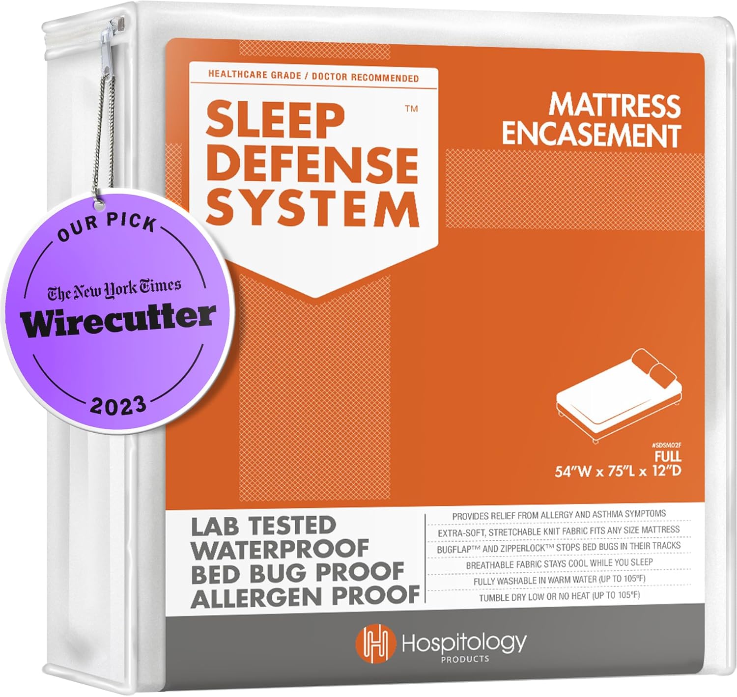 HOSPITOLOGY PRODUCTS Mattress Encasement for Full/Double Beds