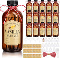 16Pcs 8 oz Amber Glass Bottles for Vanilla Extract - Gift Kit