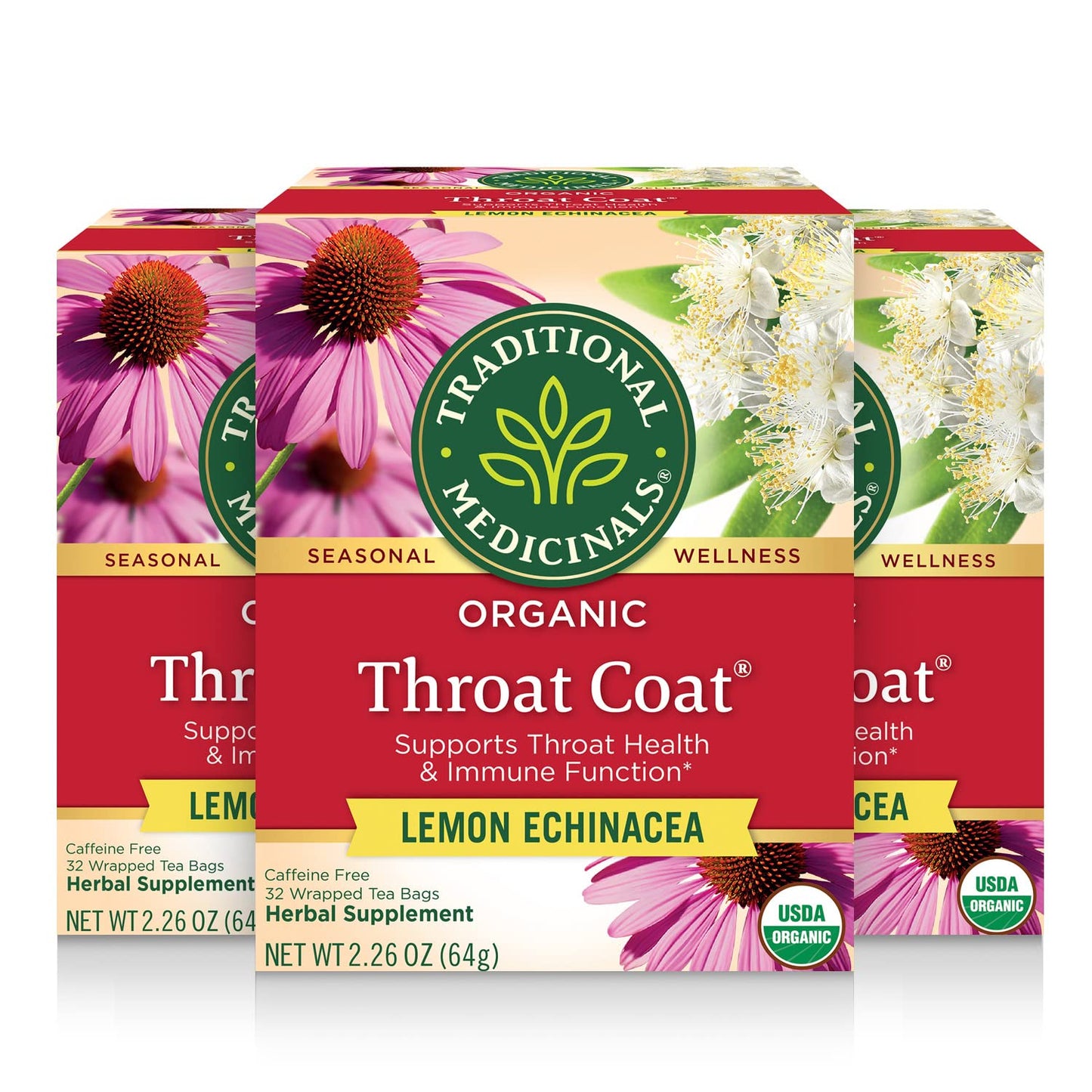 Organic Throat Coat Lemon Echinacea Tea for Immune Support