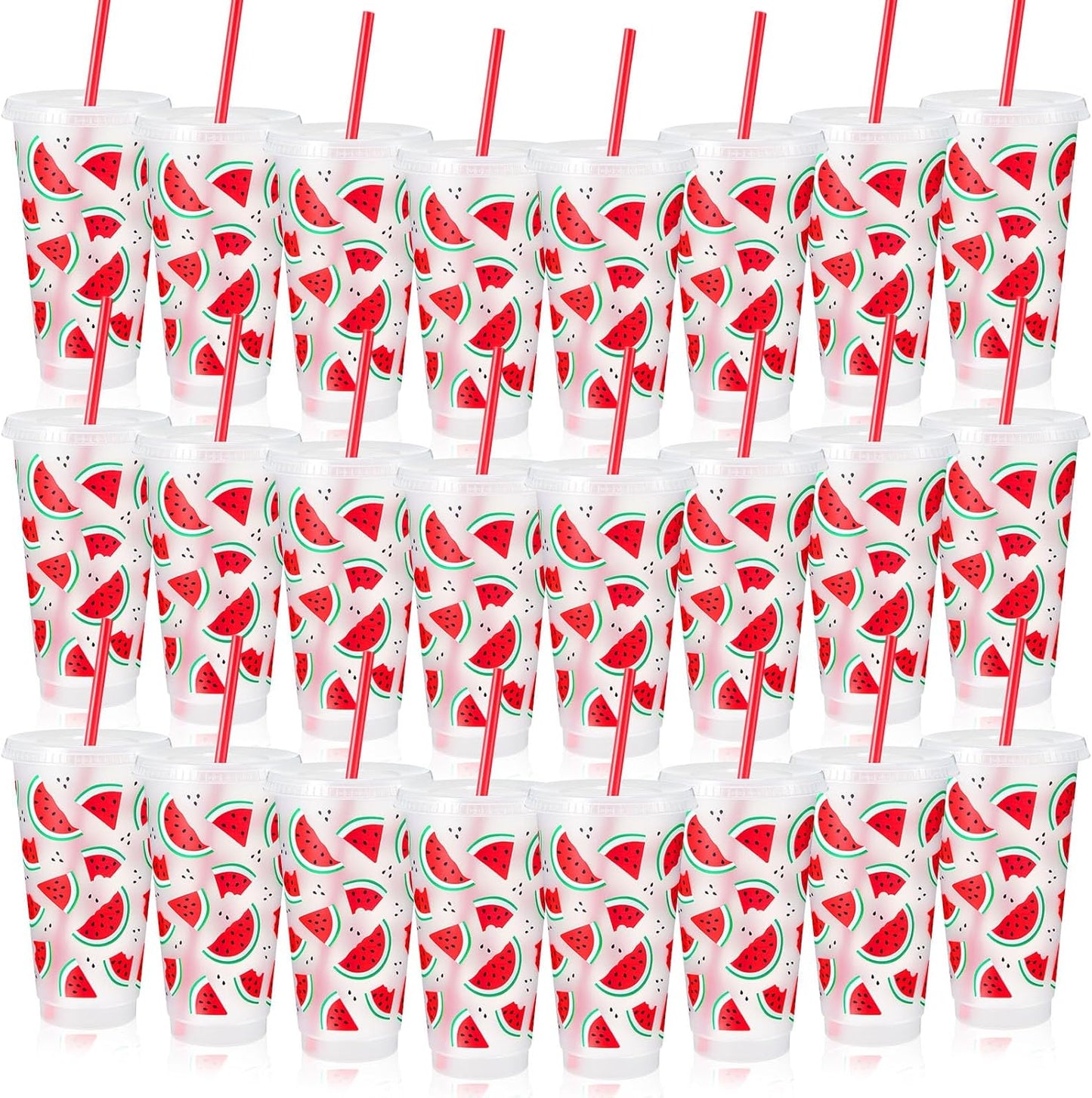 24 Pcs Watermelon Themed Party Decorations Cups for Fun Events