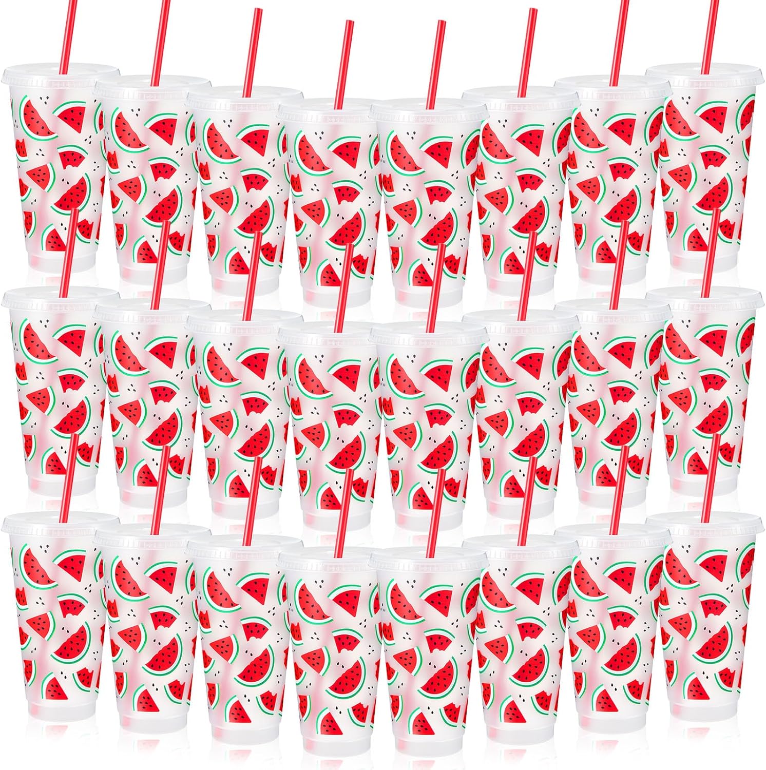 24 Pcs Watermelon Themed Party Decorations Cups for Fun Events