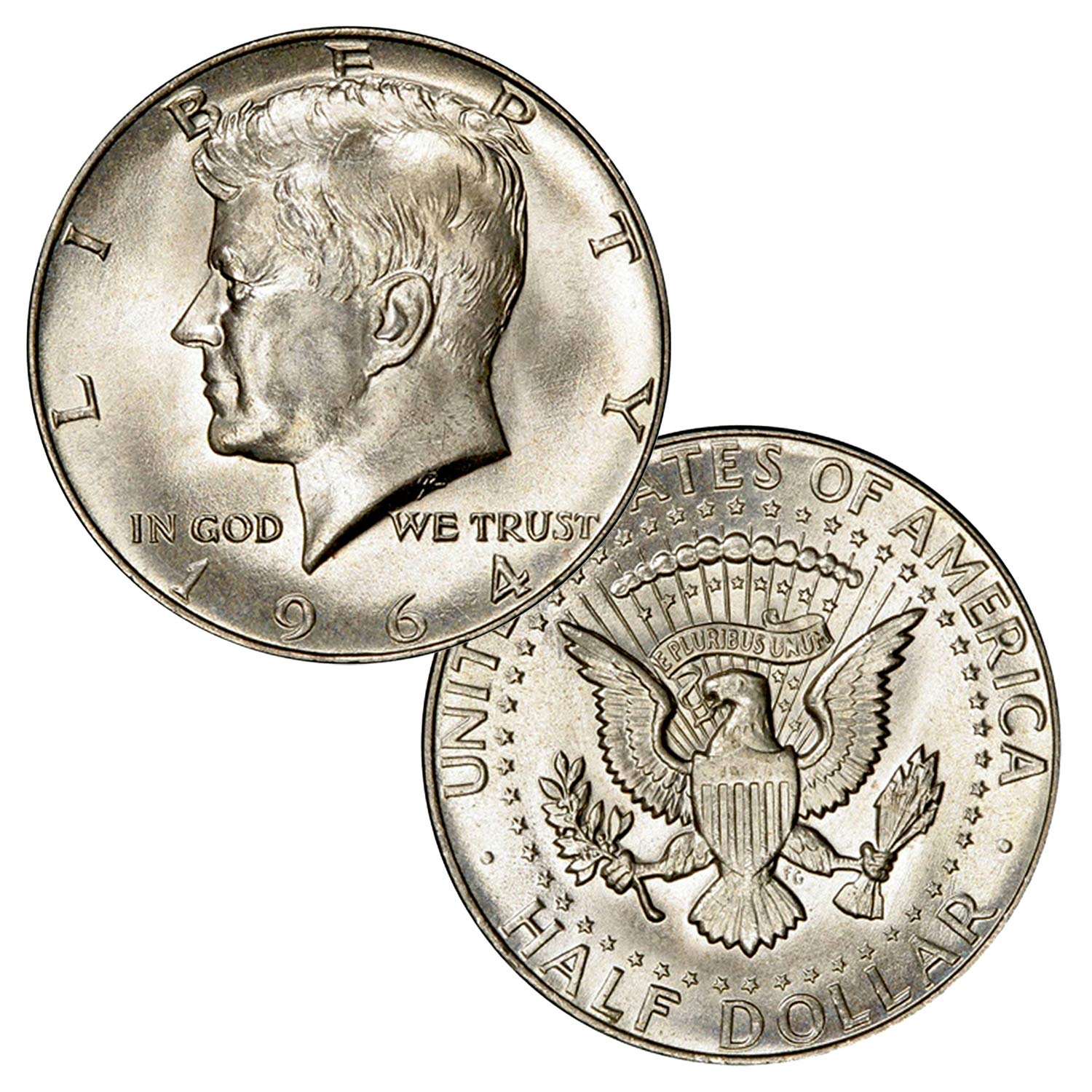 USA 1964 $1 Face 90% Silver JFK Half Dollar Coin - Uncirculated