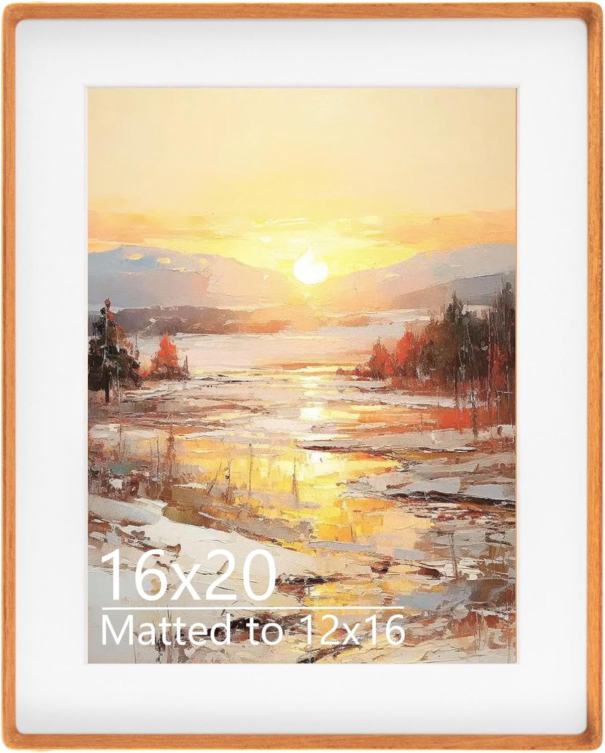 16x20 Picture Frame in Natural Teak Wood for Elegant Display