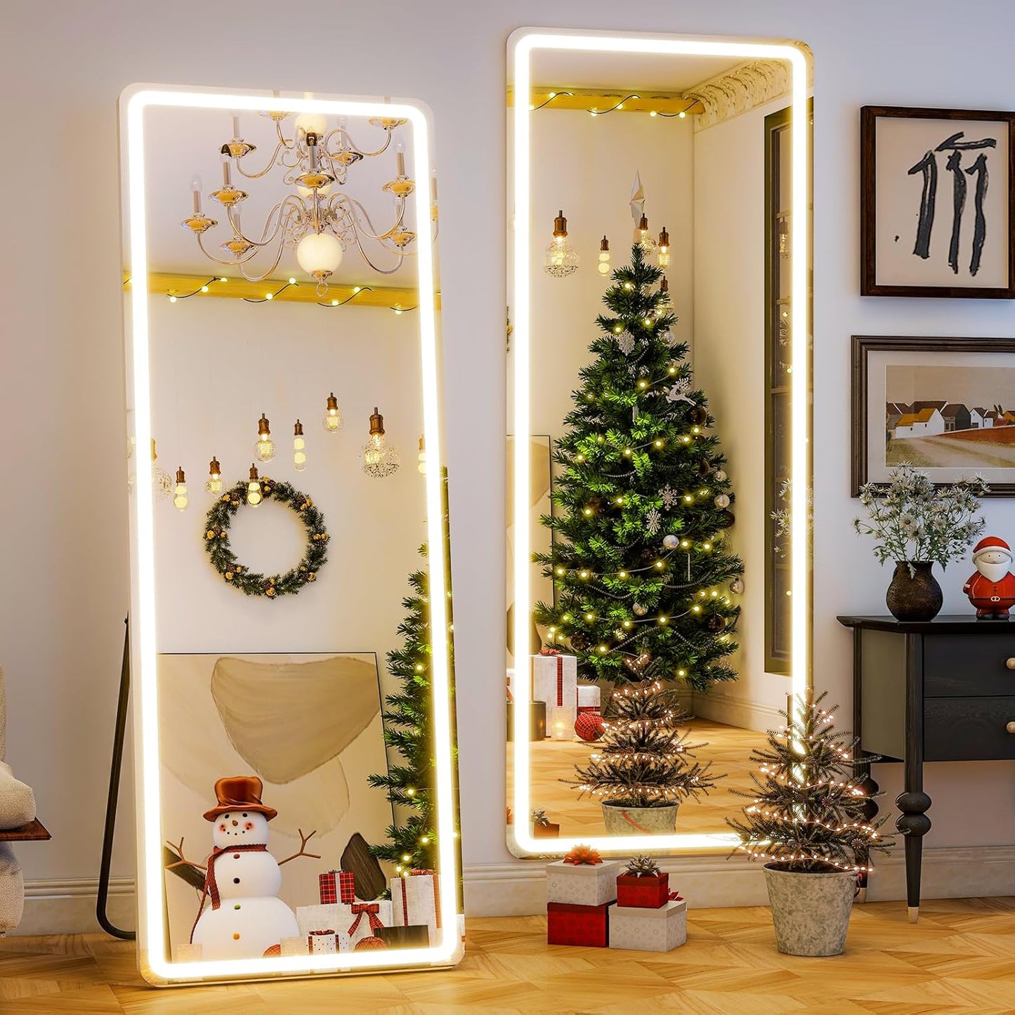 GLSLAND LED Full Length Mirror with Smart Dimming Features