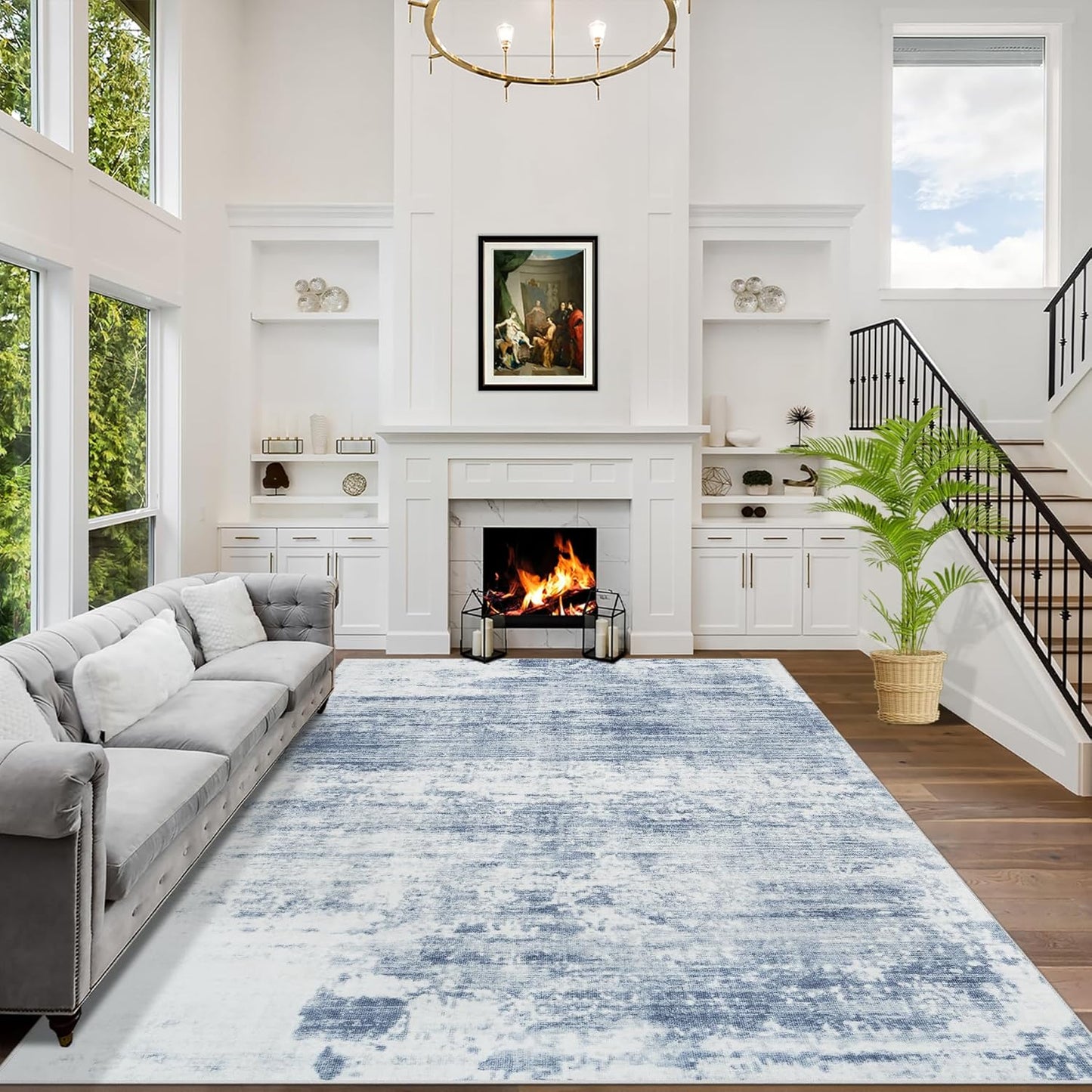 5x7 Area Rugs Washable Rug for Modern Living Room Decor