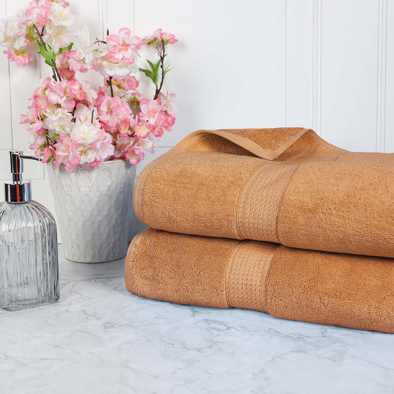 Superior Egyptian Cotton Pile Bath Sheet Set of 2 for Luxury