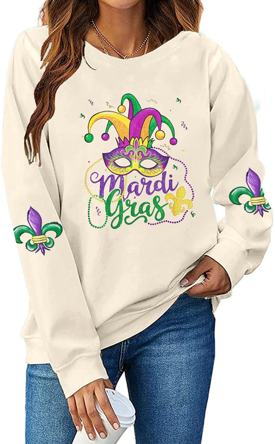 Fat Tuesday Fun Mask Sweatshirt