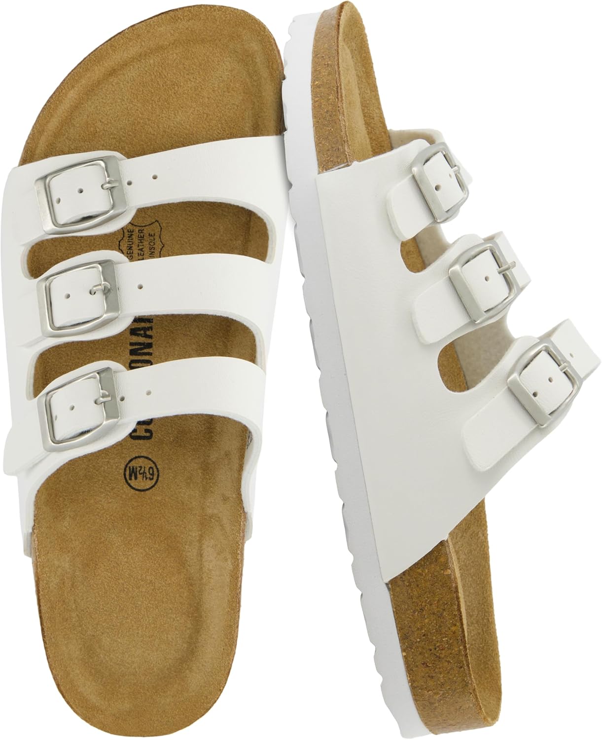 CUSHIONAIRE Women's Lela Cork Footbed Sandal for Ultimate Comfort