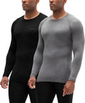DEVOPS 2 Pack Men's Thermal Long Sleeve Compression Shirts - Warm tech