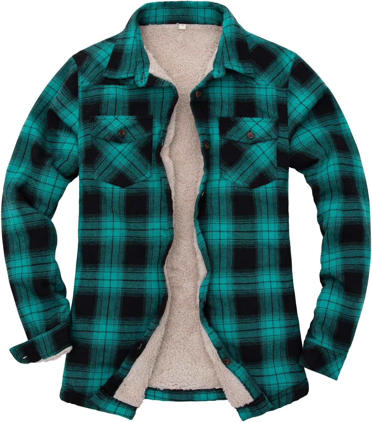 ThCreasa Womens Sherpa Lined Flannel Jacket with Pockets