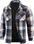 COOFANDY Men's Flannel Shirt Jacket Quilted Lined Plaid - Warm
