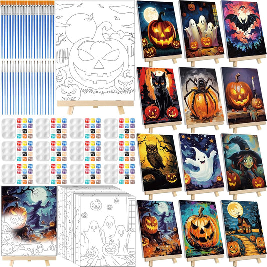 Zhanmai 12 Pack Pre Drawn Canvas for Painting Sip and Paint Kit