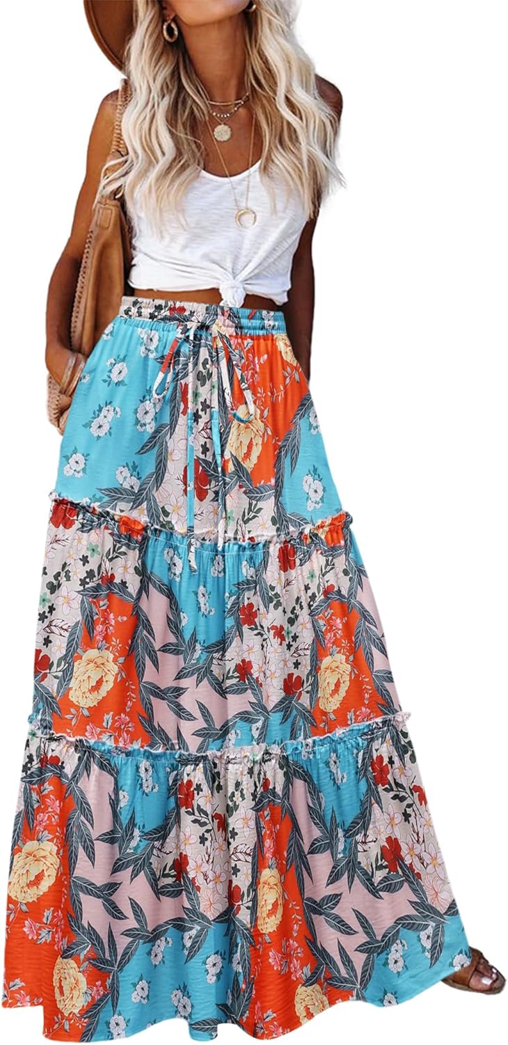 Boho Style Maxi Skirt for Women with Pockets and Elegance