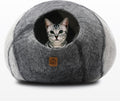 Large Wool Cat Cave Premium Felt Bed for Cats - Cozy Hideaway