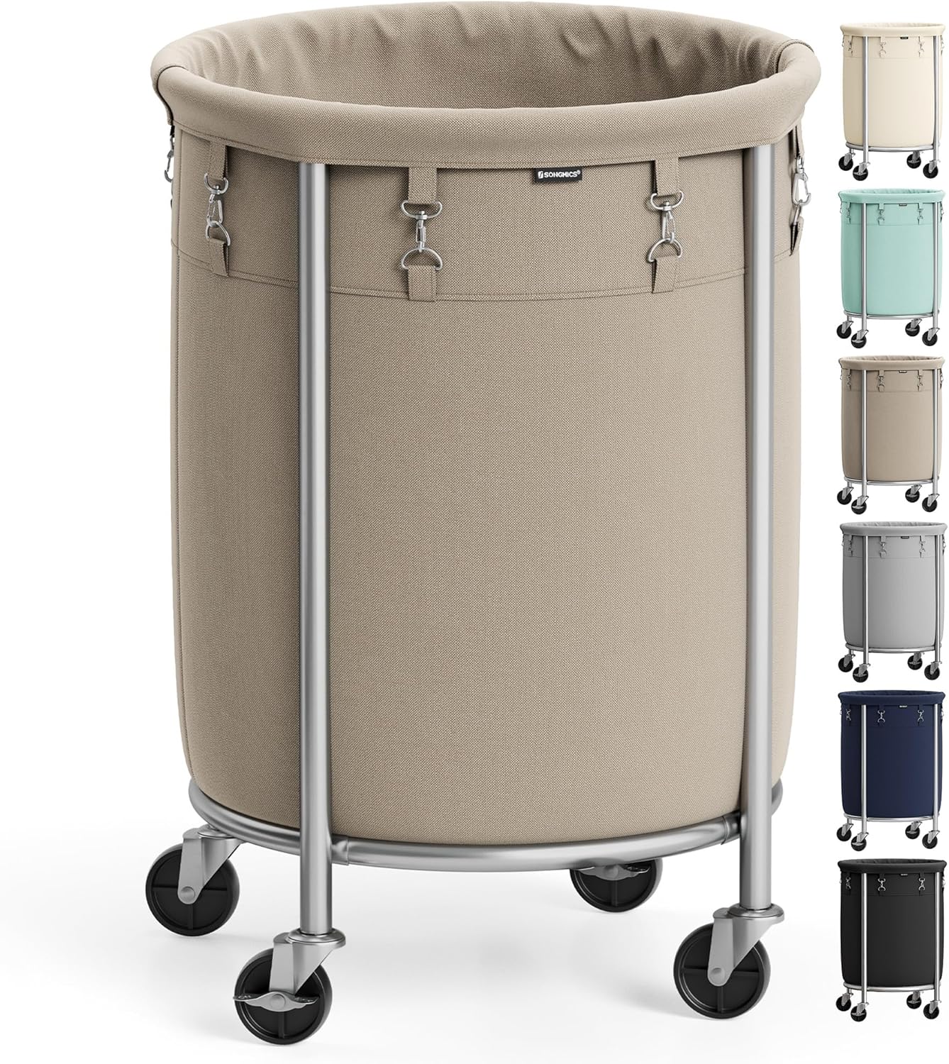 SONGMICS 29-Gallon Rolling Laundry Basket with Wheels and Lock