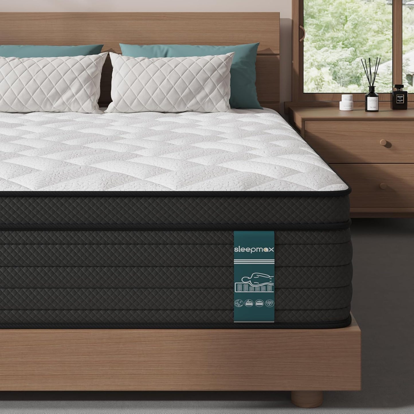 Sleepmax Queen Mattress 10 Inch - Medium Firm Deep Sleep Hybrid