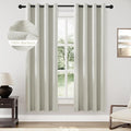 Blackout Greyish Beige Solid Curtains 52x72 in - Full Room Darkening