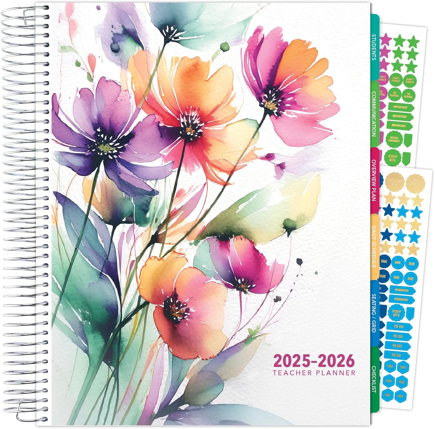 Deluxe Teacher Planner Notebook 8.5x11 for 2025-2026 School Year