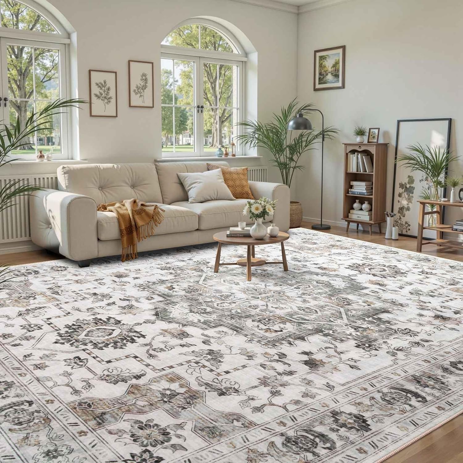 8x10 Area Rugs for Living Room Bedroom - Soft Low Pile Design