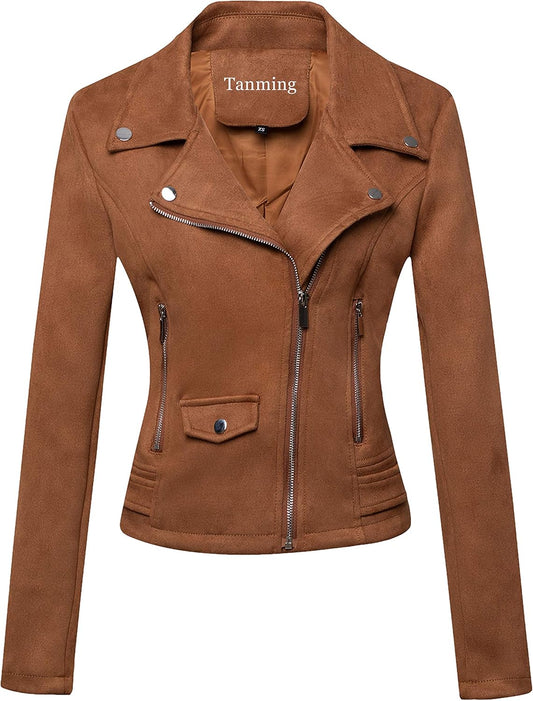 Tanming Women's Faux Leather Moto Biker Short Coat Jacket Review