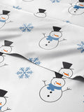 Queen Christmas Snowman Sheet Set - Festive 4 Piece Holiday Bedding