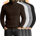 4 Pack Mens Turtleneck Long Sleeve Cotton Ribbed Sweaters - Slim Fit