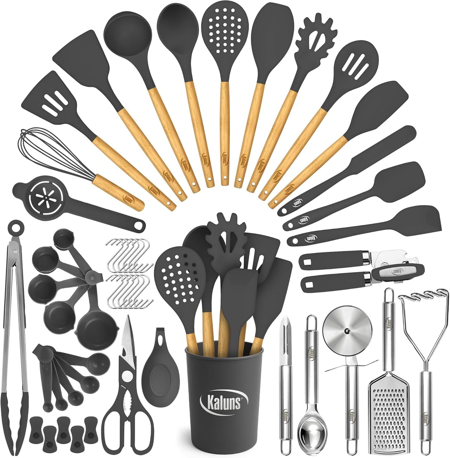 Kaluns 50 PCS Silicone Kitchen Utensils Set for Every Cook