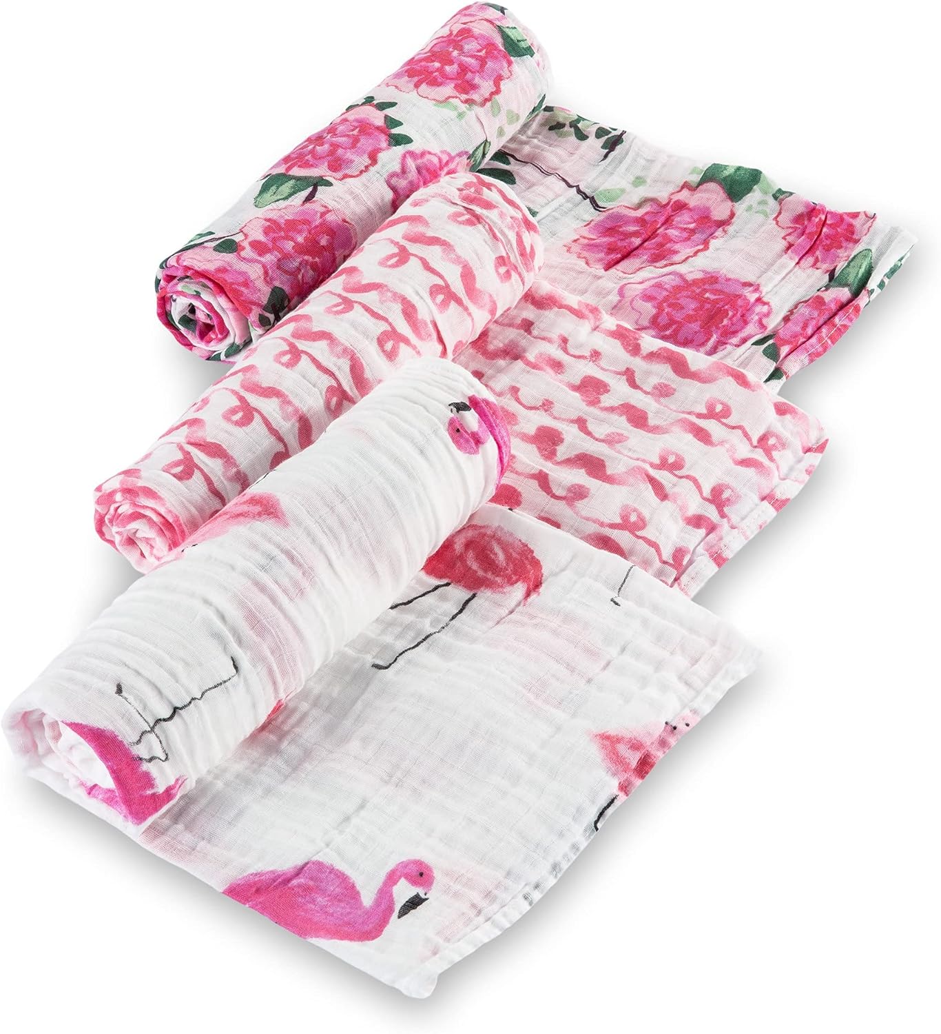 LollyBanks Muslin Swaddle Blankets for Girls - Soft 47 in