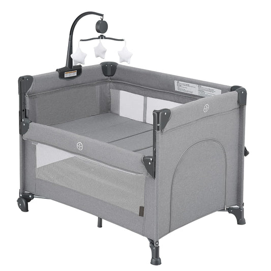 2-in-1 Baby Playard and Bassinet for Newborns and Toddlers