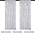 Silver Sequin Backdrop Curtain 12ft x 8ft Seamless Sparkly Backdrop