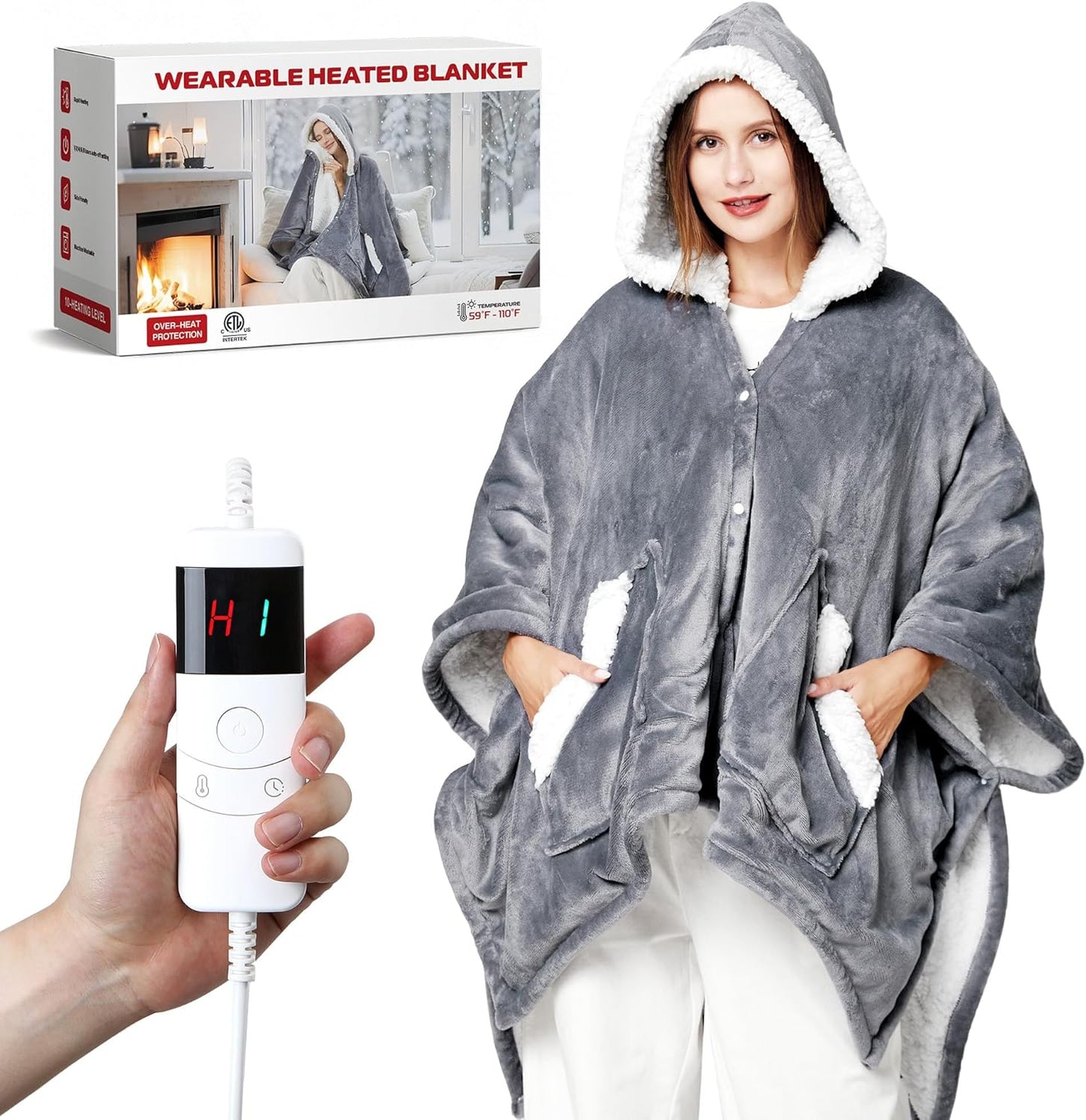 Wearable Heated Throw Blanket for Cozy Comfort and Warmth