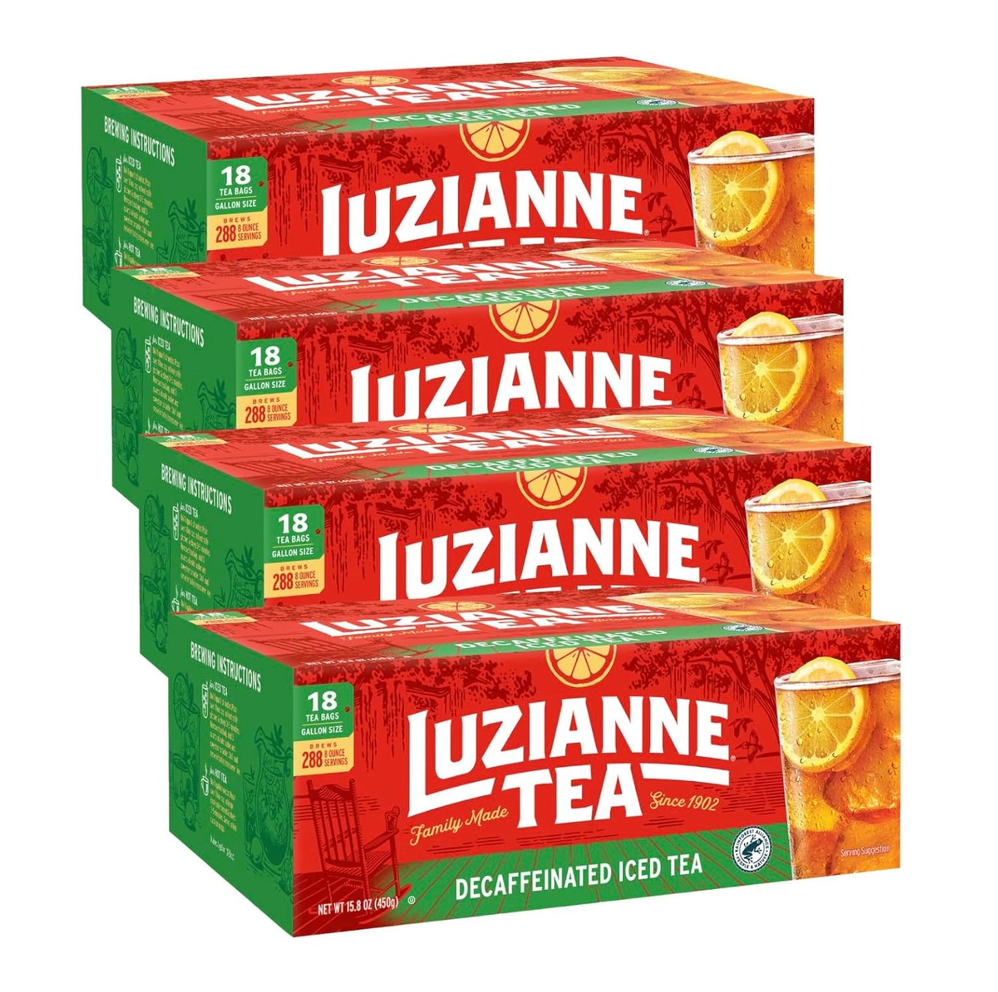 Luzianne Unsweetened Decaffeinated Iced Tea Bags - 18ct