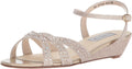 Touch Ups Lena Wedge Sandal - Jeweled 1 in Heel Comfortable Fit