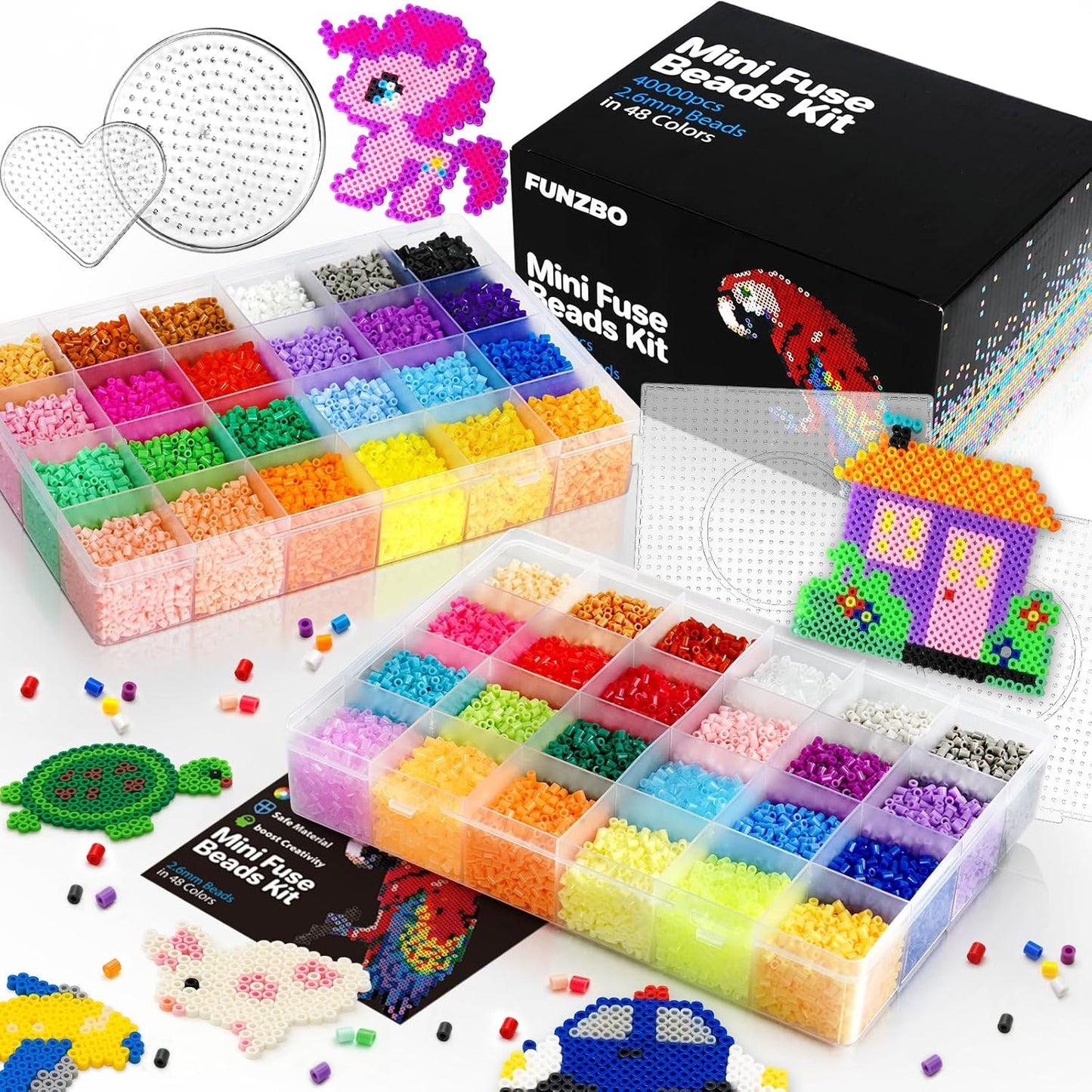 FUNZBO 40000 Mini Size Fuse Beads Set for Creative Crafts