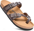 Womens Strappy Cork Footbed Slides - APMA Approved Arch Support
