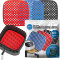 LOTTELI Reusable Air Fryer Liners 3pk - Easy Clean Silicone Liners