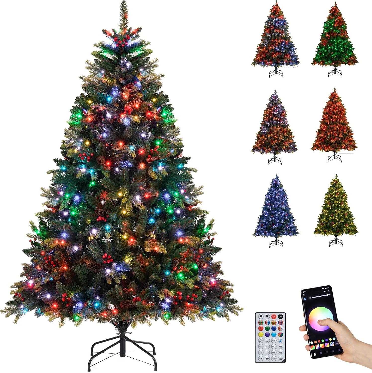 Goplus 6 FT Smart Pre-Lit Christmas Tree with RGB Lights