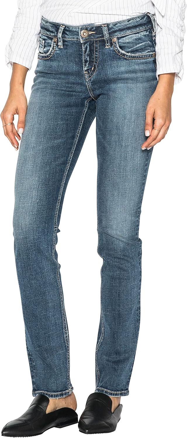 Suki Mid Rise Curvy Fit Straight Leg Jeans for Women