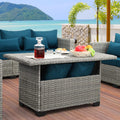 Rattaner 46 in Outdoor Coffee Table with Storage - Stone Grey