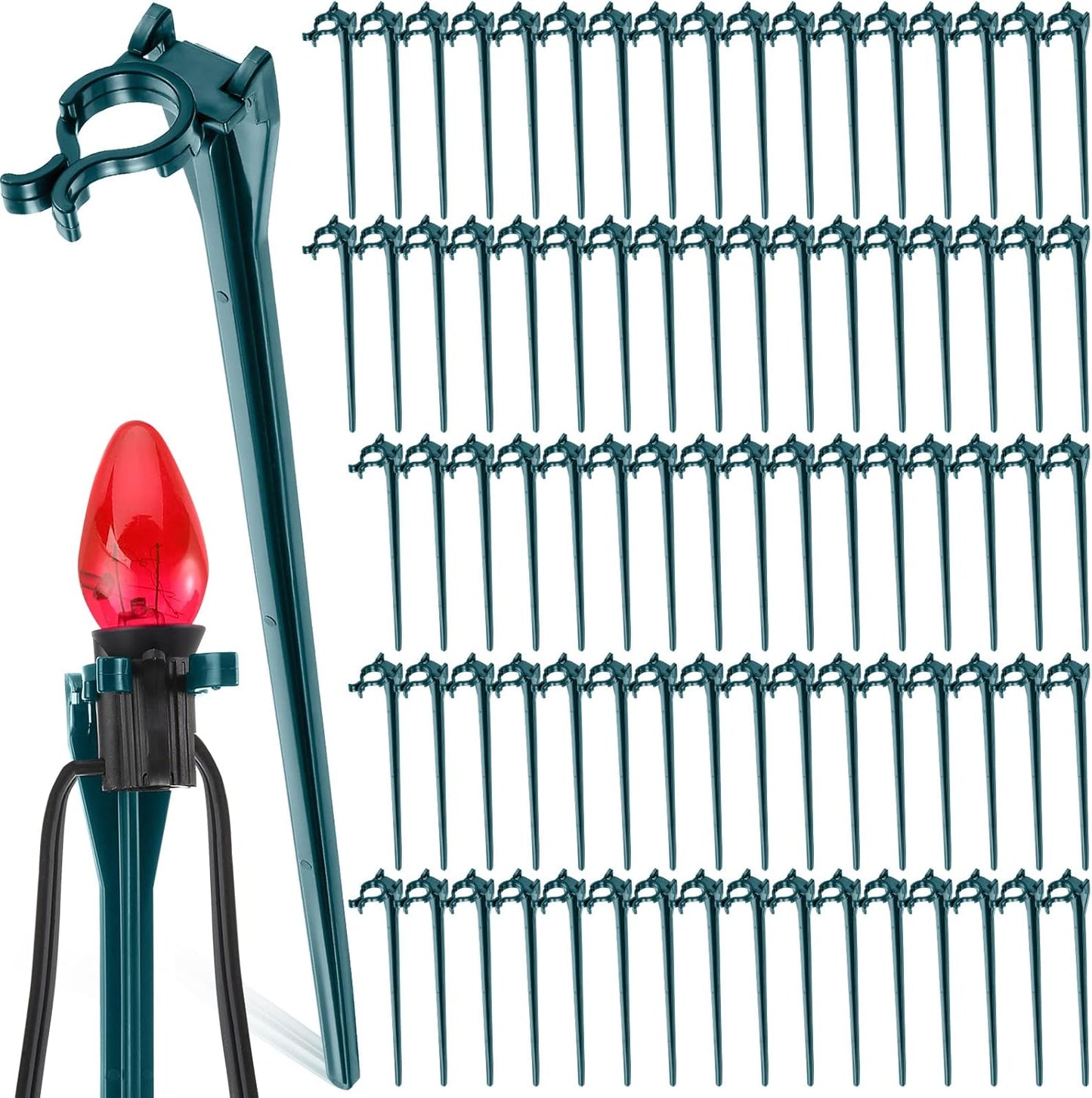 200 Pieces Christmas Light Stakes for Outdoor Holiday Decor