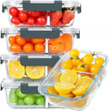 KOMUEE 30 oz Glass Meal Prep Containers 5 Pack - Divided, Oven Safe