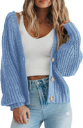 Chunky Knit Open Front Short Cardigan Sweater - Cozy Everyday Layer