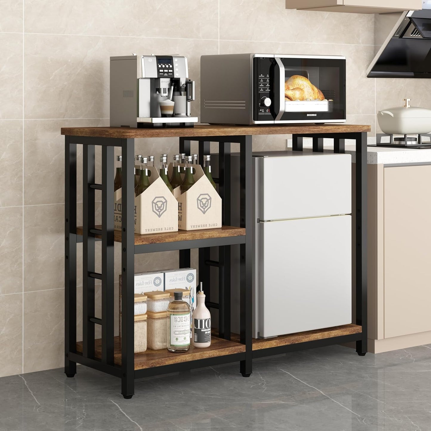 Versatile 4-Tier Kitchen Rack for Space-saving Storage