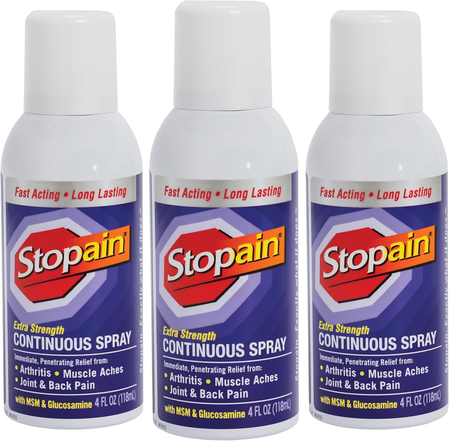 Stopain Pain Relief Spray 4oz 3 Pack for Fast Acting Relief