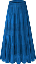 Women's Chiffon White Flowy Maxi Skirt - Pleated A Line Comfort
