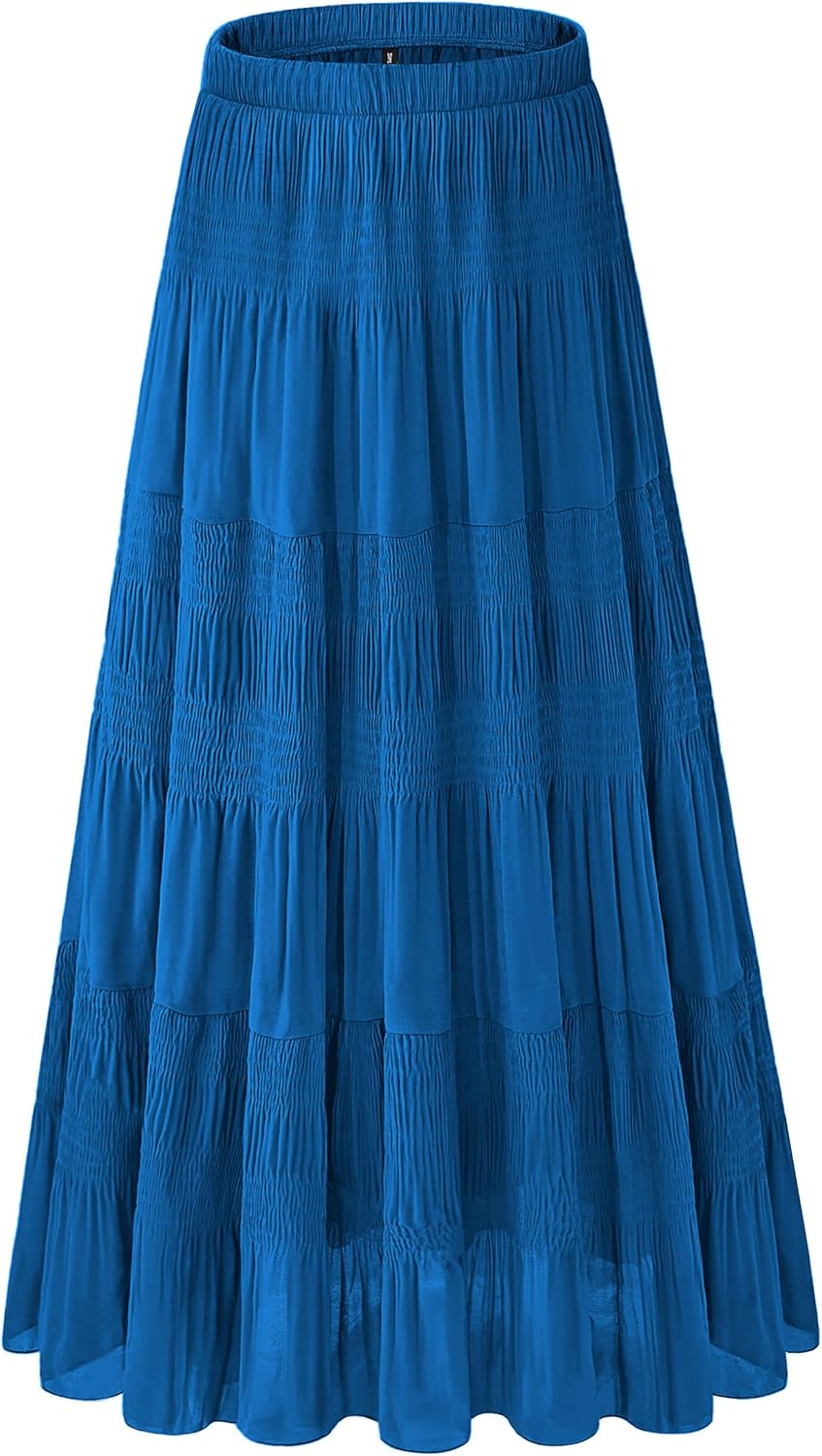 Women's Chiffon White Flowy Maxi Skirts for Boho Fall Style
