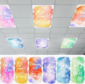 Fluorescent Light Covers 6pcs 4x2 ft - Watercolor Motivational Ceiling