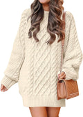 Oversized Cable Knit Sweater Dress - Cozy Fall/Winter Staple