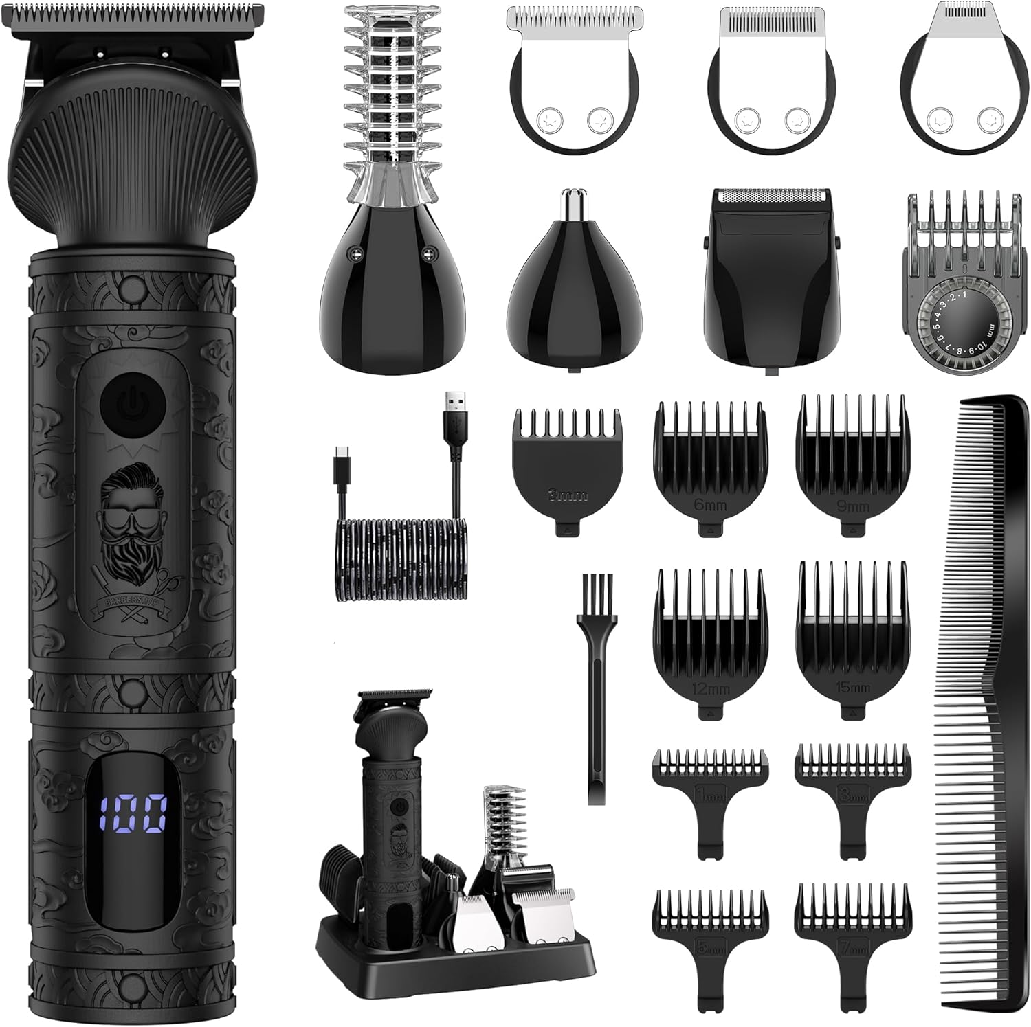 Beard Trimmer for Men Professional 7 in 1 Grooming Kit
