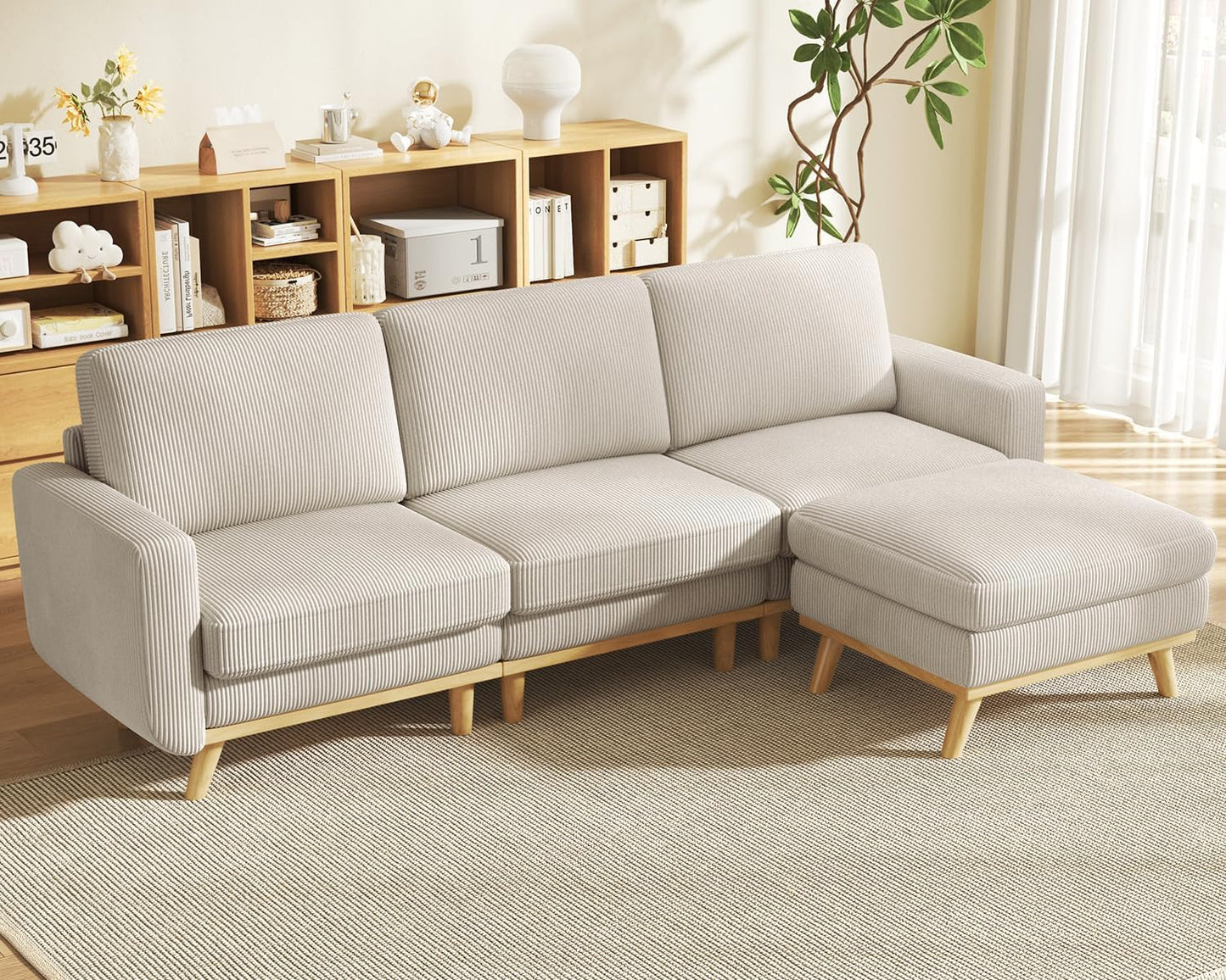Vesgantti Modular Sectional Sofa with Movable Ottoman for Comfort